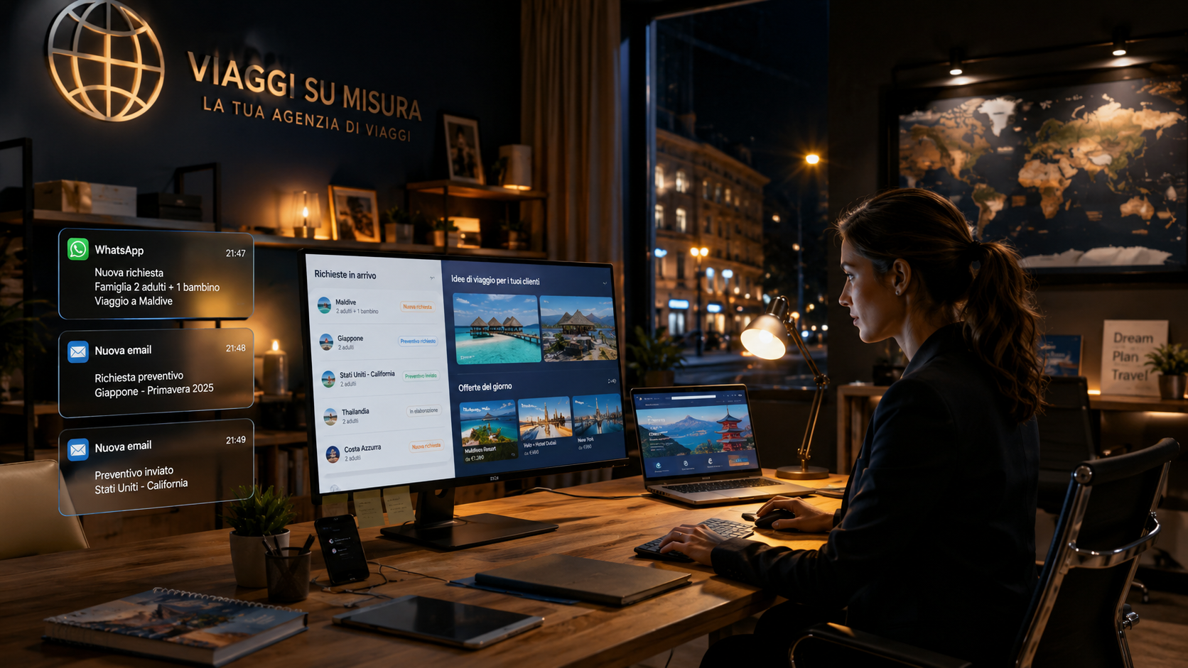 Assistente AI per agenzie viaggi che gestisce richieste e preventivi automatici fuori orario