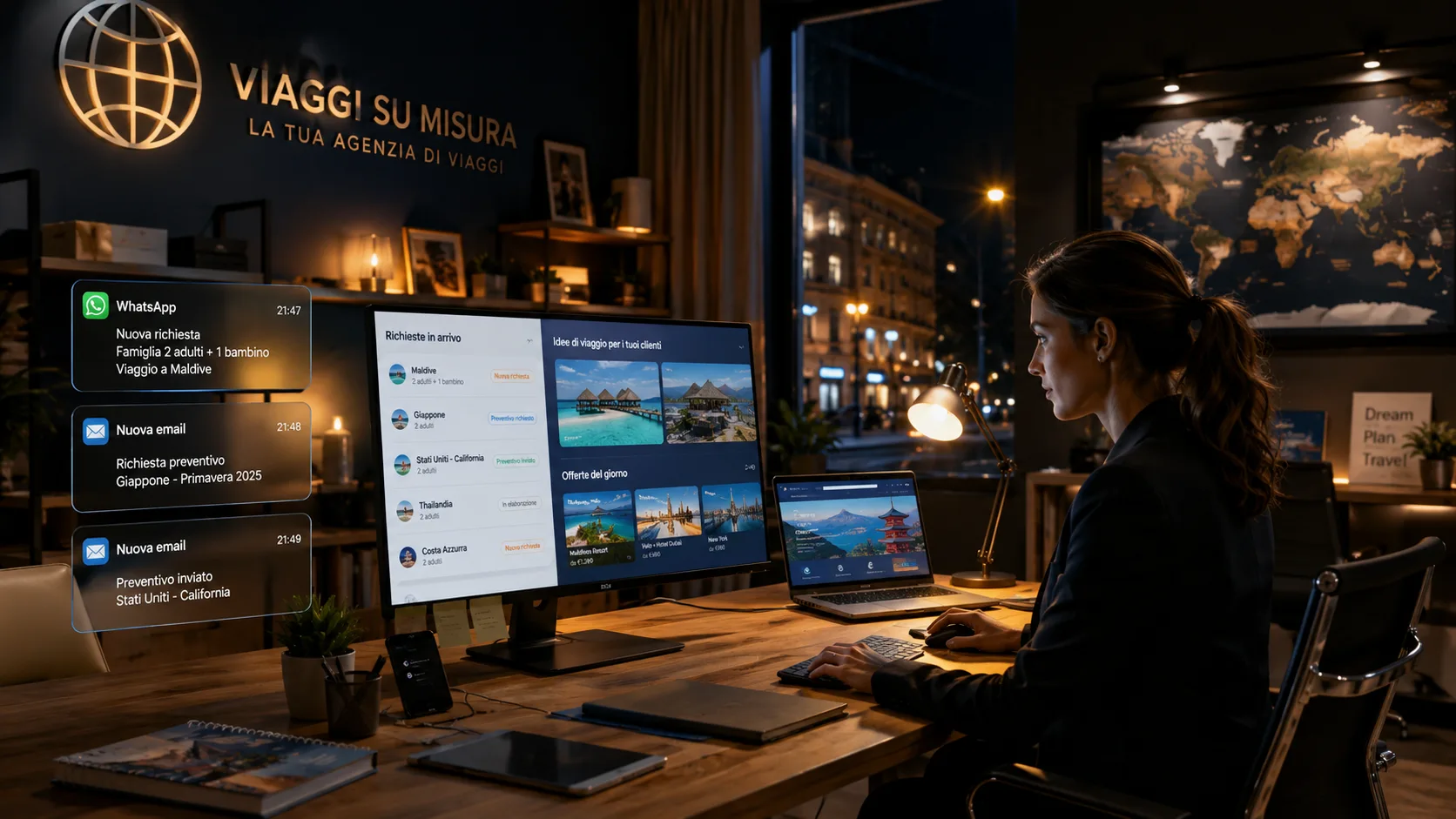 Assistente AI per agenzie viaggi che gestisce richieste e preventivi automatici fuori orario